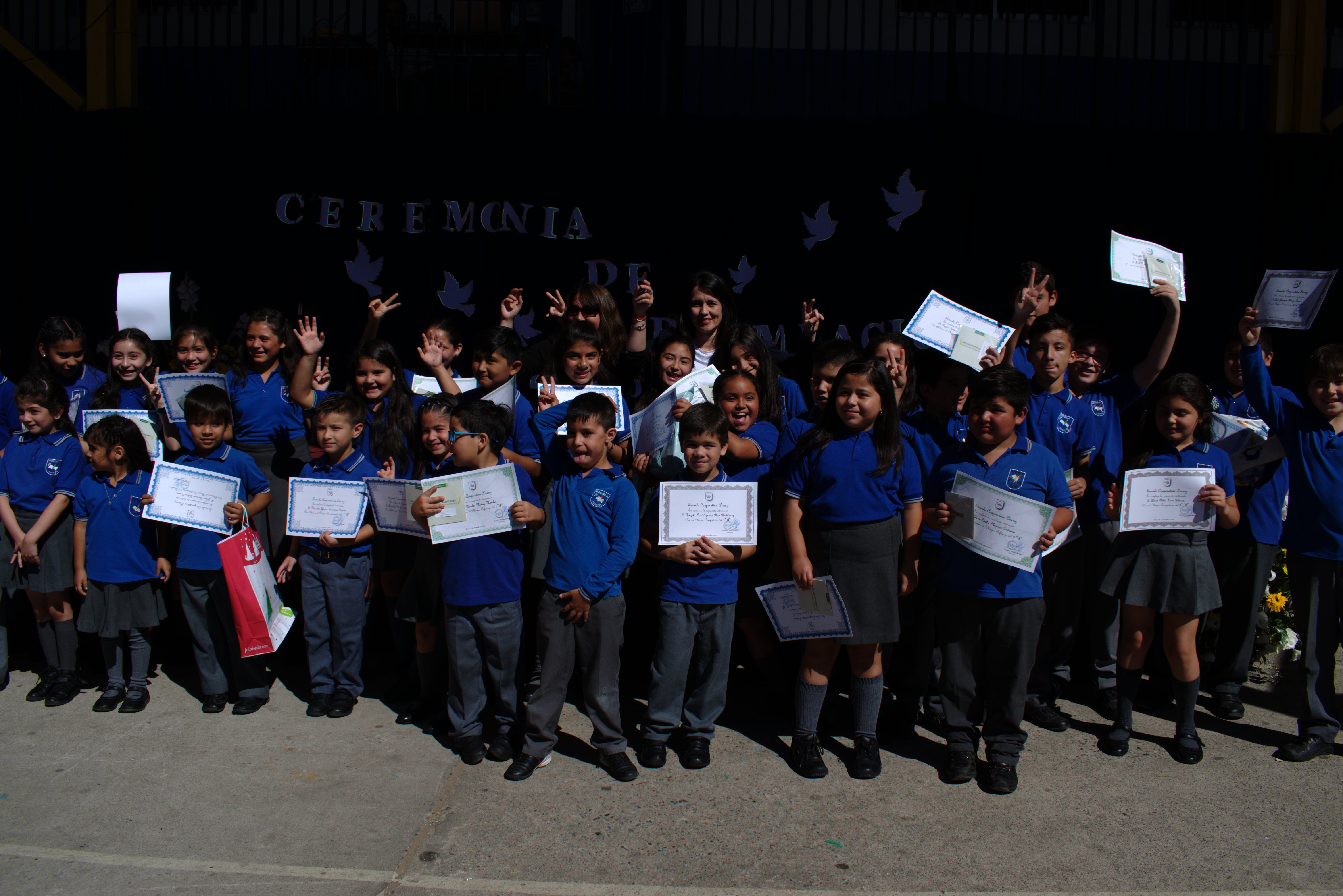 Premiación final, año escolar 2016.