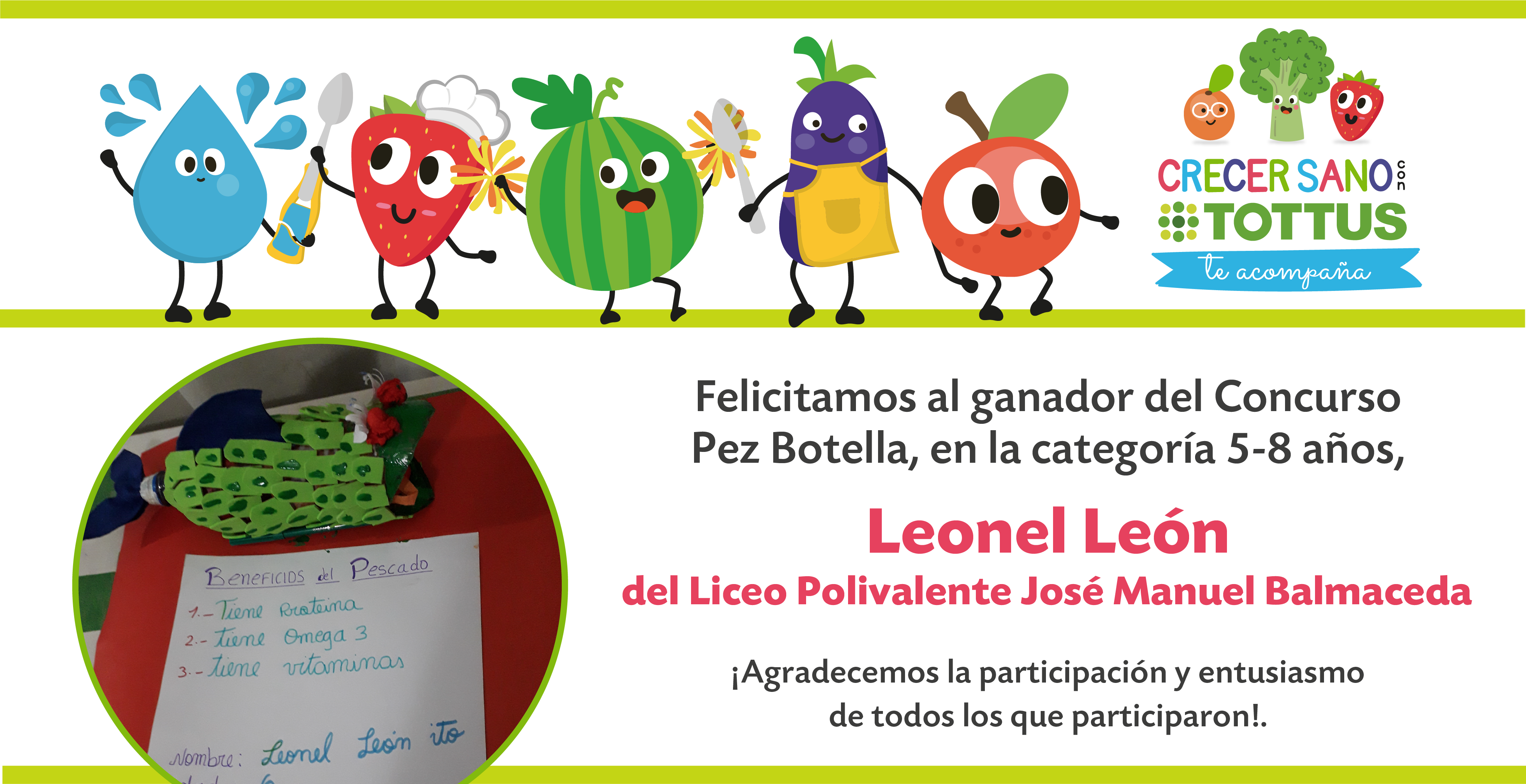 ¡CONOCE A LOS GANADORES DEL CONCURSO PEZ BOTELLA!